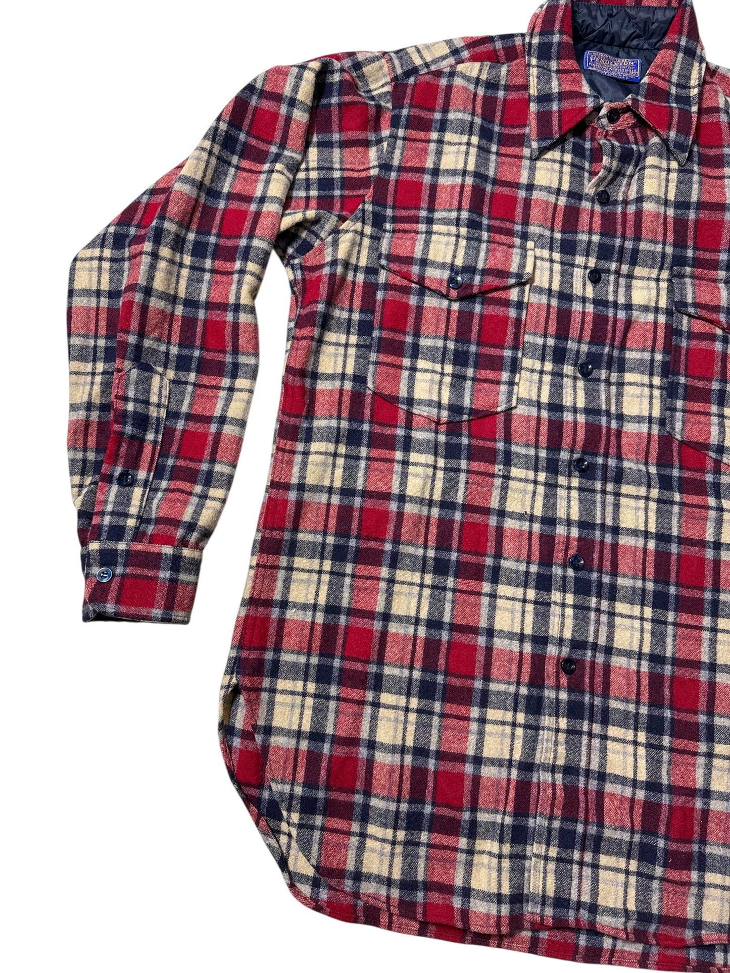 Vintage 1980s Pendleton Plaid Wool Flannel Shirt USA Made