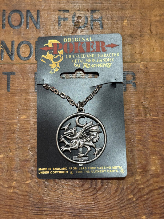 Vintage 1996 Cradle of Filth Alchemy England Dragon Pendant Necklace