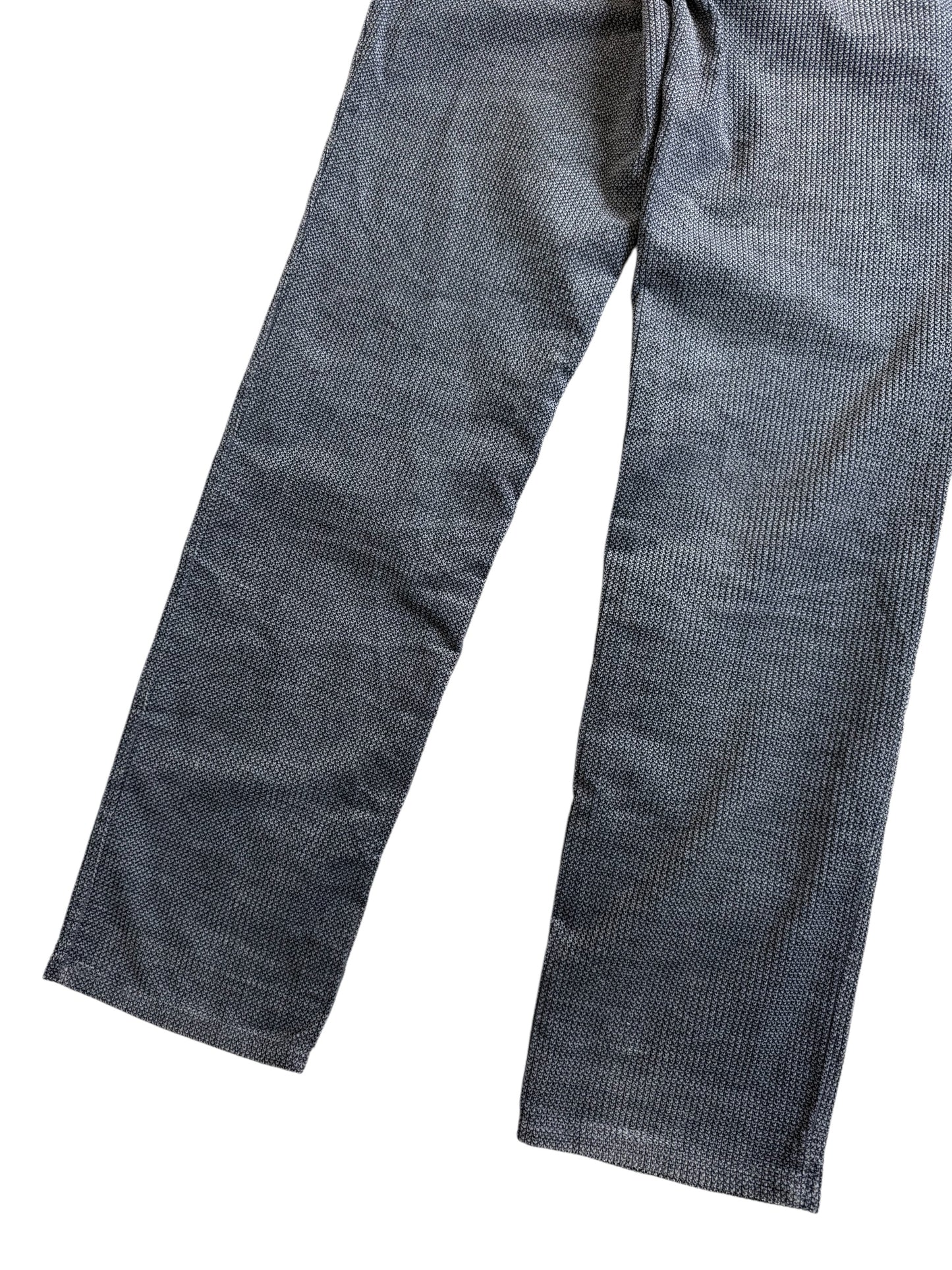 Vintage Mustang Patterned Weave Pleated Trousers