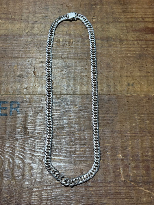 Sterling Silver Double Chain Necklace Box Clasp