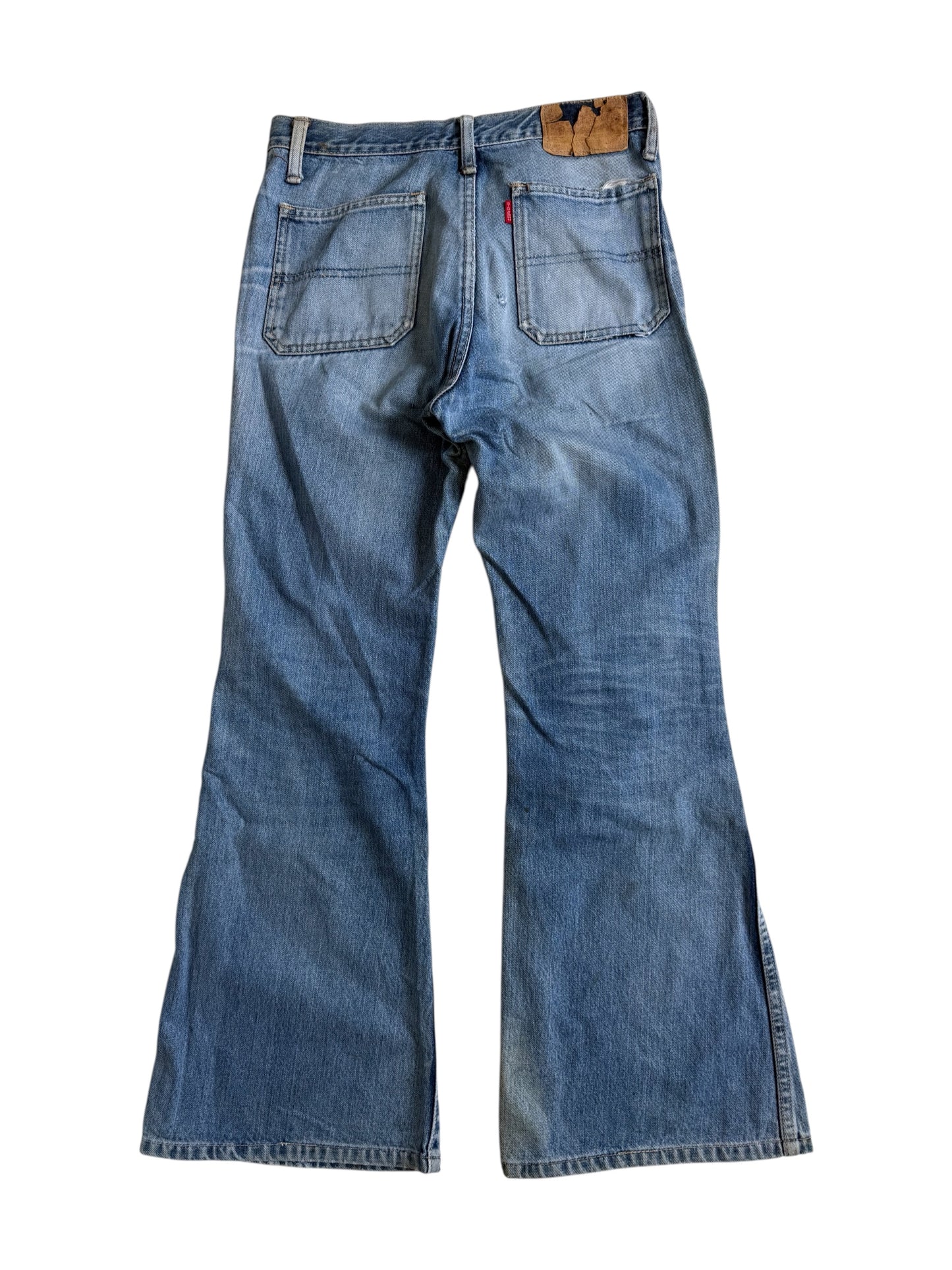 Vintage Big John Big-Washing Flare Bell Bottom Distressed Denim Jeans Japan