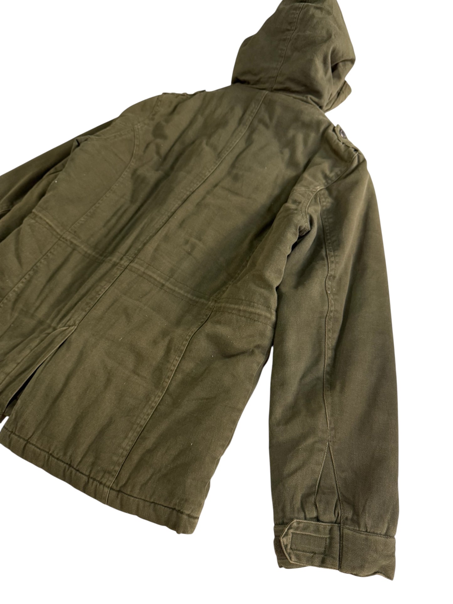 Vintage In The Attic Japan Hooded Military Jacket Olive Green Fireman Clasp Parka