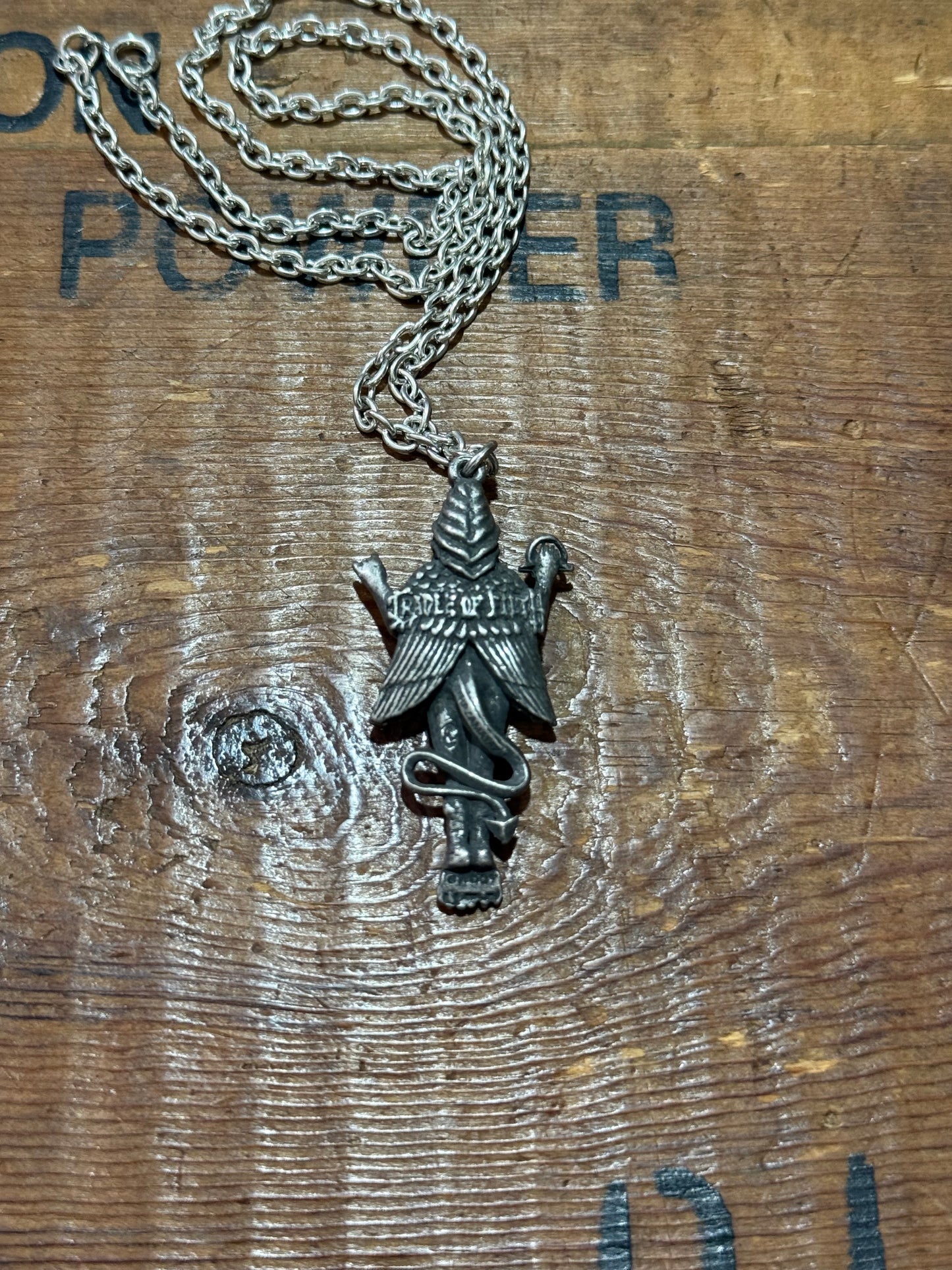 Vintage NOS 1997 Poker Rox Cradle Of Filth Pendant Necklace Made in England