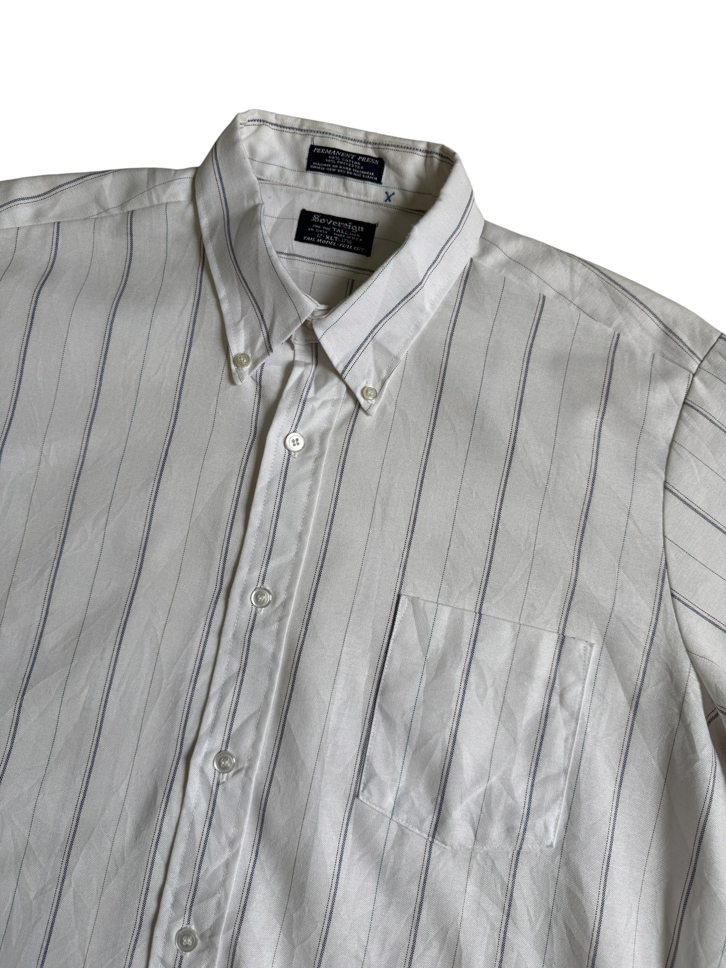 Vintage Sovereign Permanent Press Button Down Shirt Made In Usa