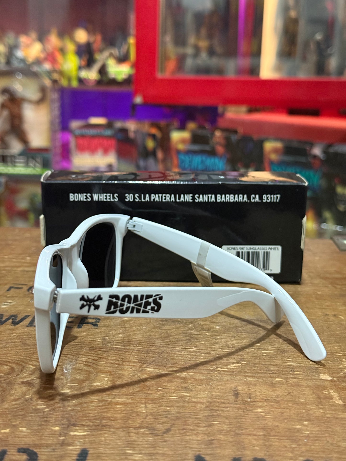 Deadstock Bones Wheels Rat Sunglasses White NOS UV Protection