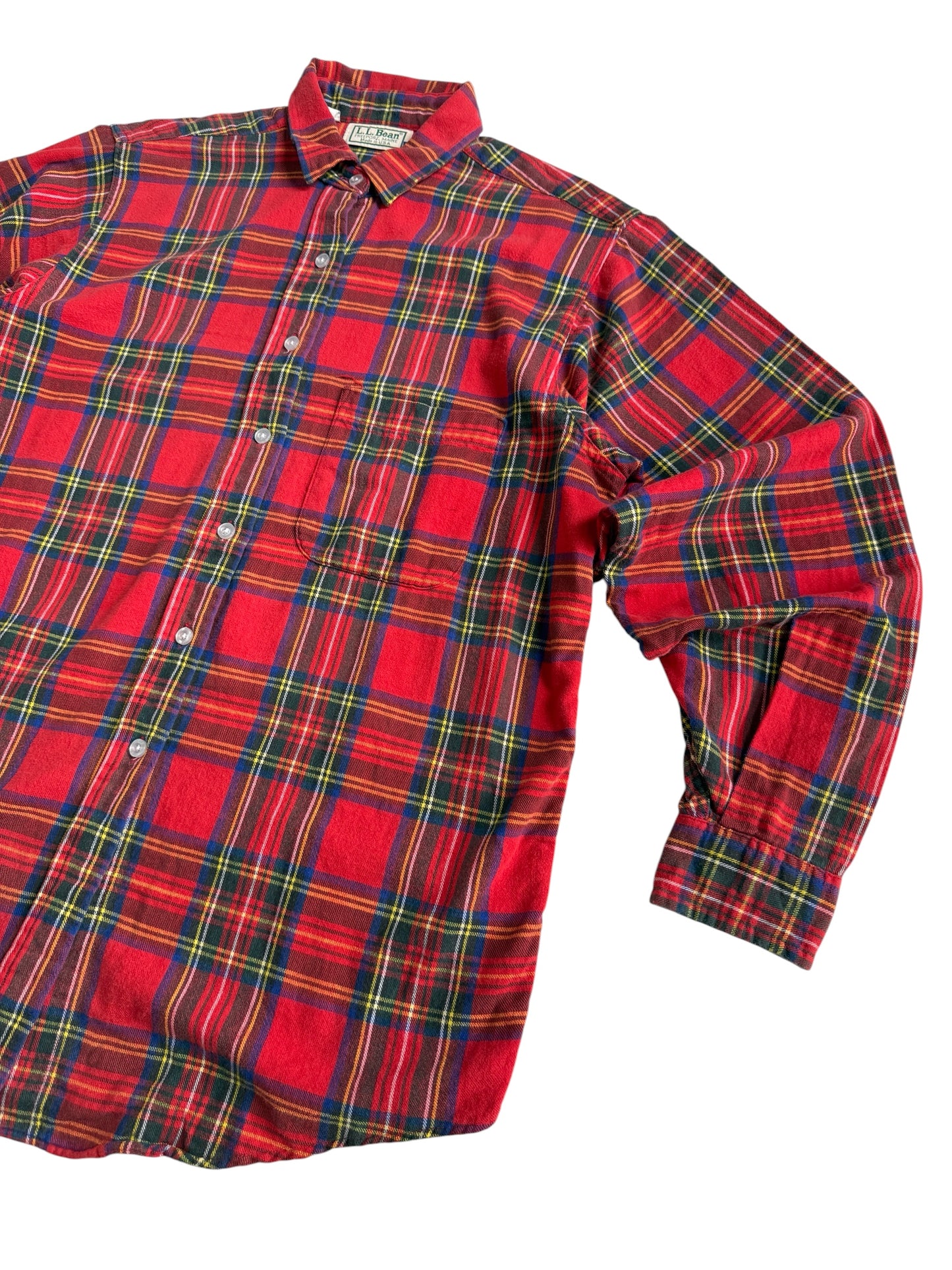 Vintage LL Bean Made in USA Red Tartan Flannel Shirt