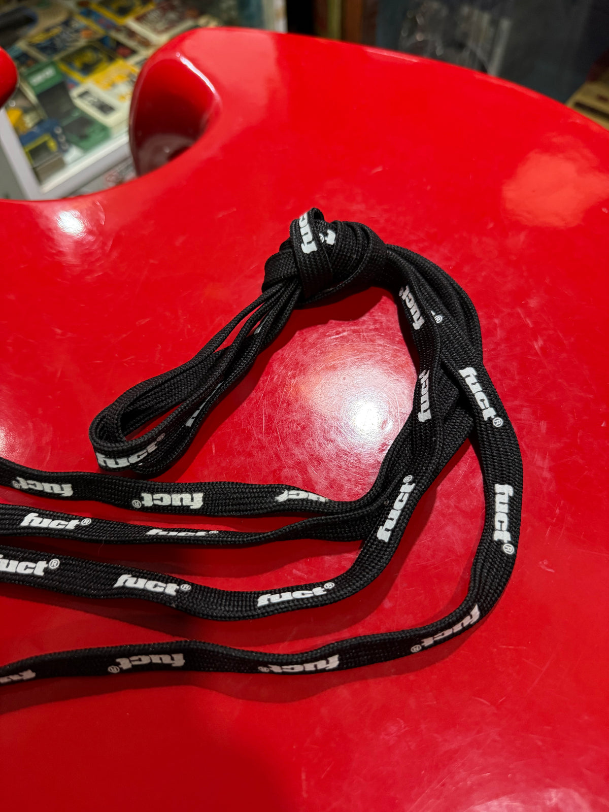 FUCT Logo Shoelaces Black White Streetwear
