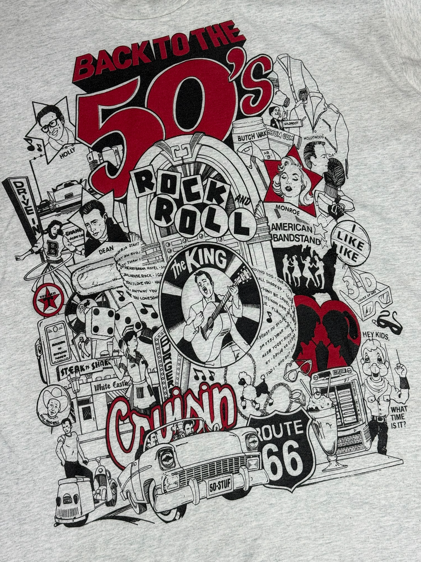 Vintage Back to the 50s Rock n Roll Graphic Tshirt 1990s