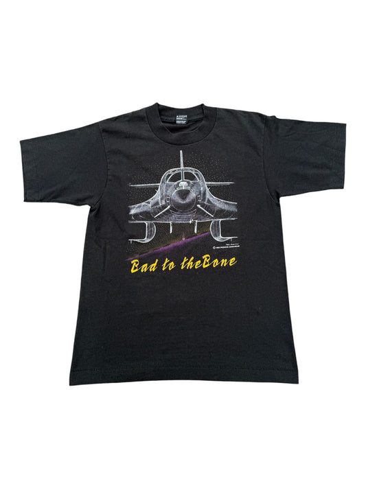 Vintage 1993 “Bad to the Bone” Fighter Jet Tshirt