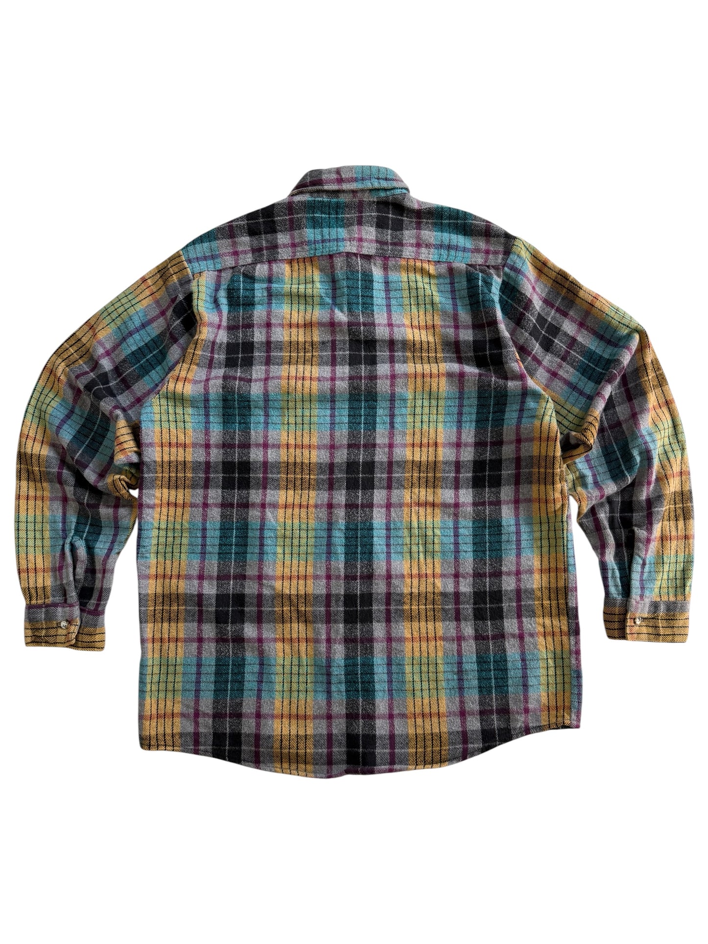 Vintage 1980s–90s Five Brother Plaid Flannel Shirt Made in USA