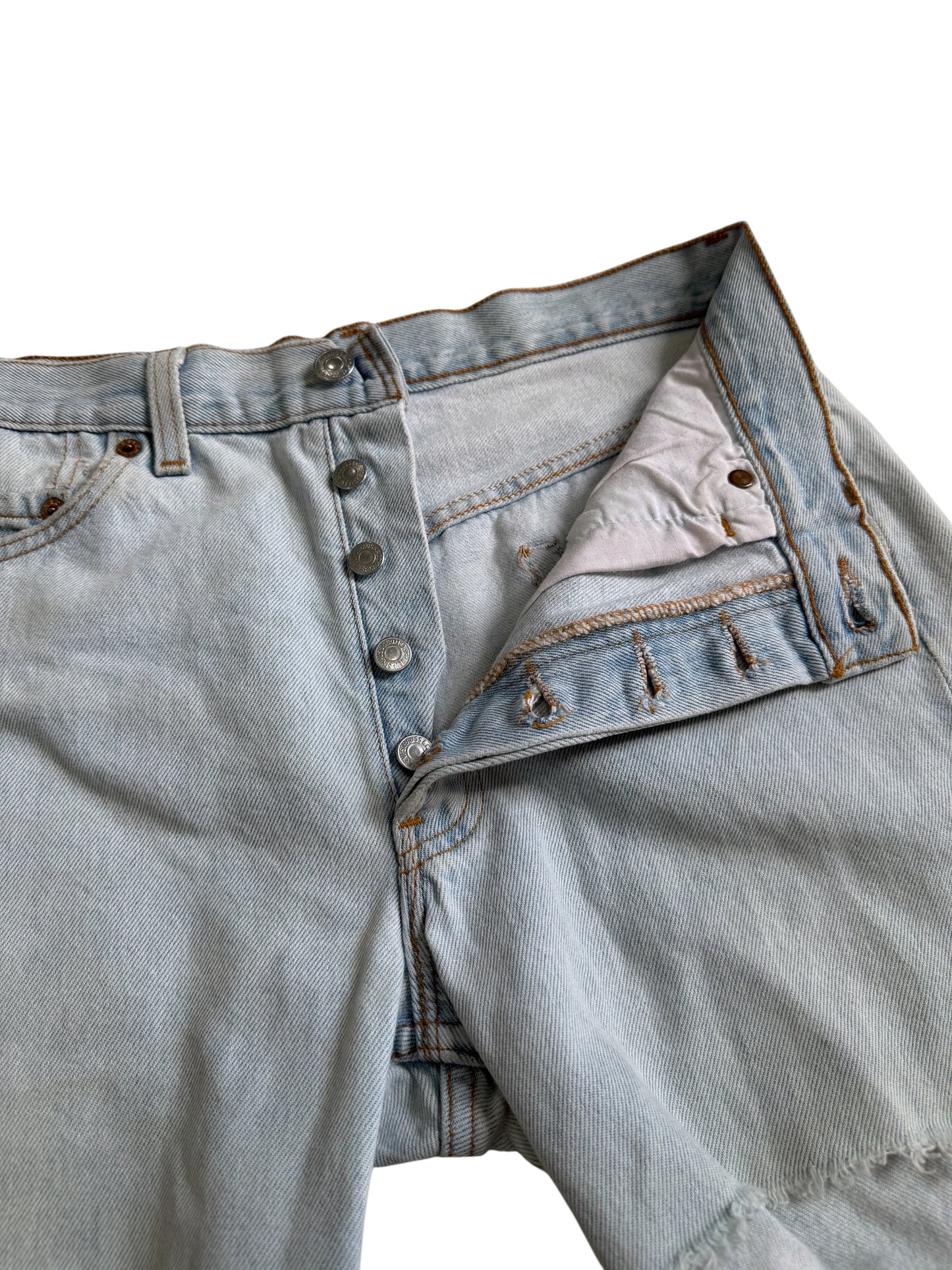 Vintage Levis 501 Cut Off Denim Jeans Made In Usa