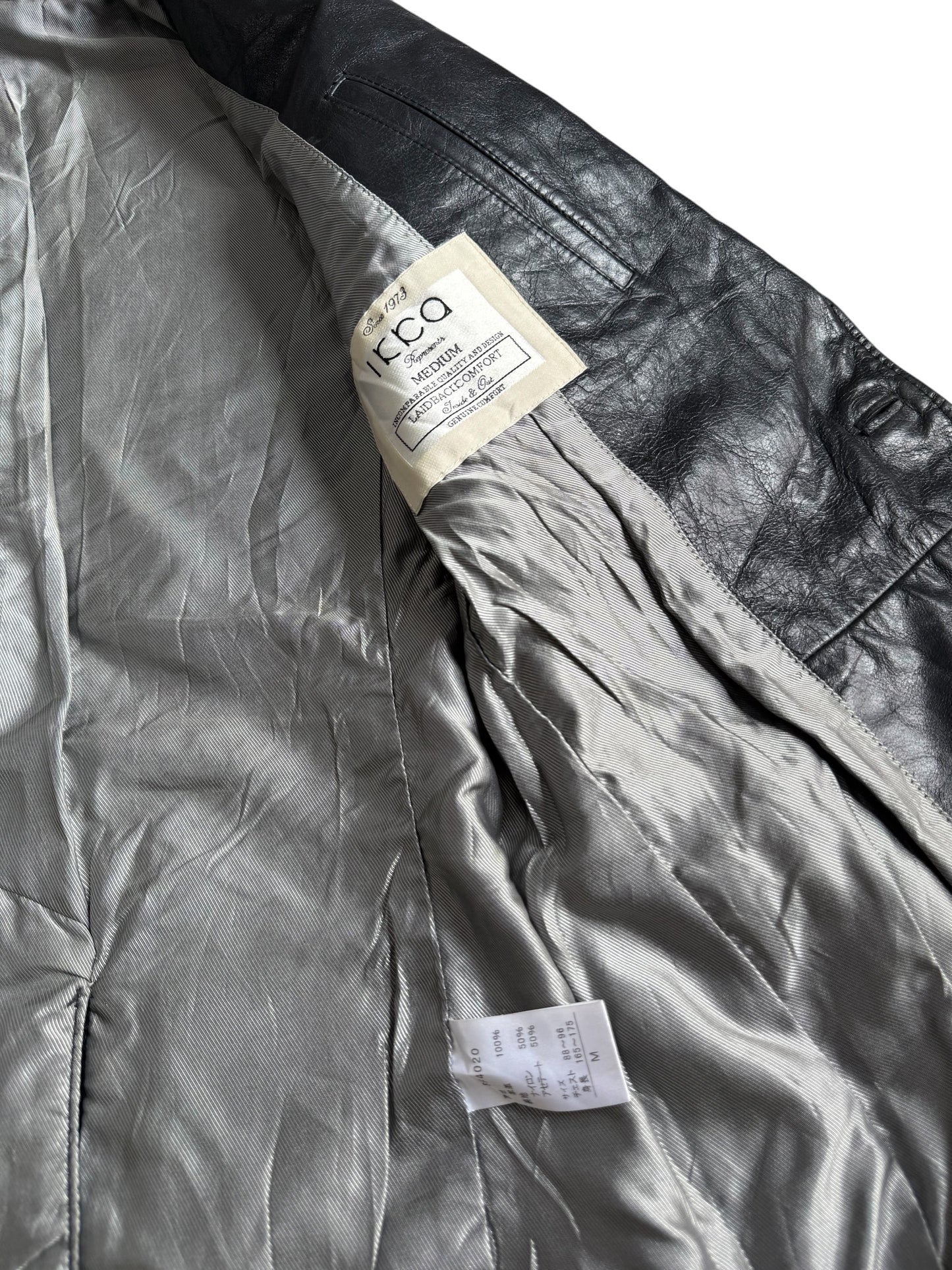 IKKA Womens Black Leather Blazer Medium