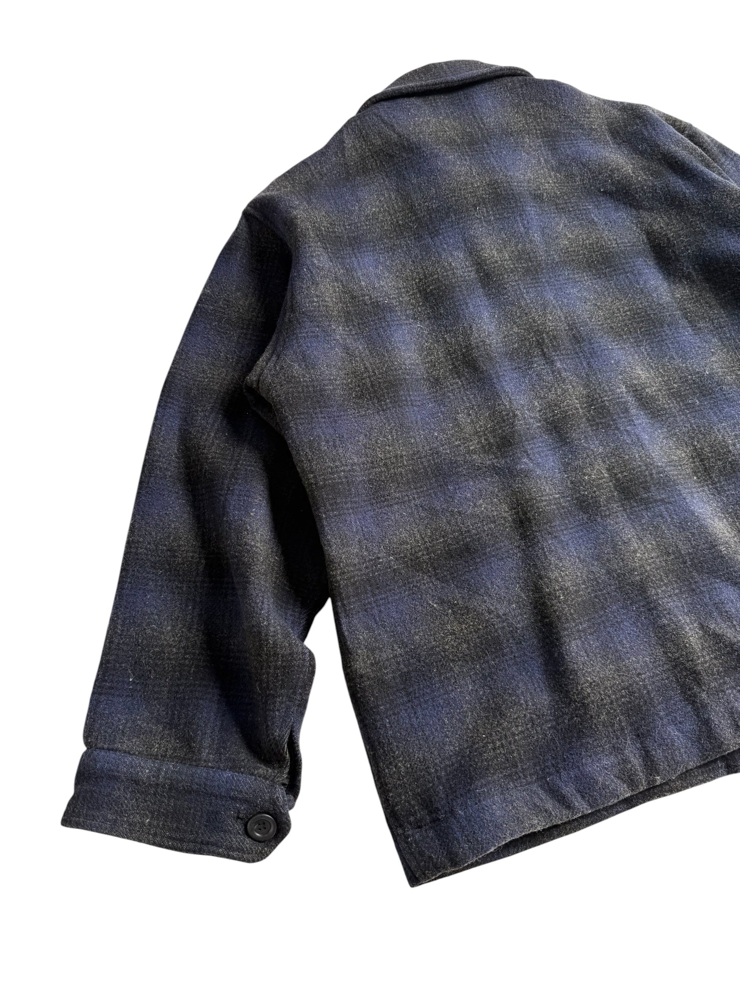 Vintage OshKosh B’gosh Wool Shadow Plaid Zip Jacket