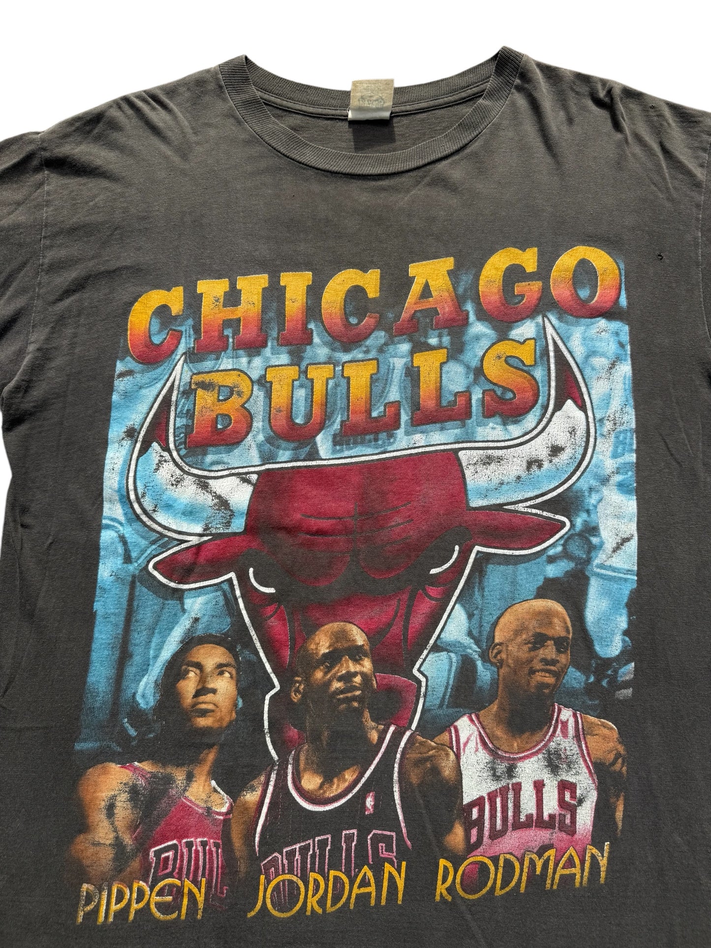 Very Rare Vintage 90s Chicago Bulls 1996 Champions Tee Jordan Pippen Rodman