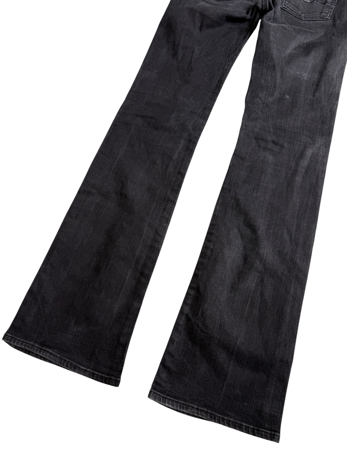 Vintage Y2K 7 For All Mankind Kimmie Bootcut Black Wash Jeans Made in Italy