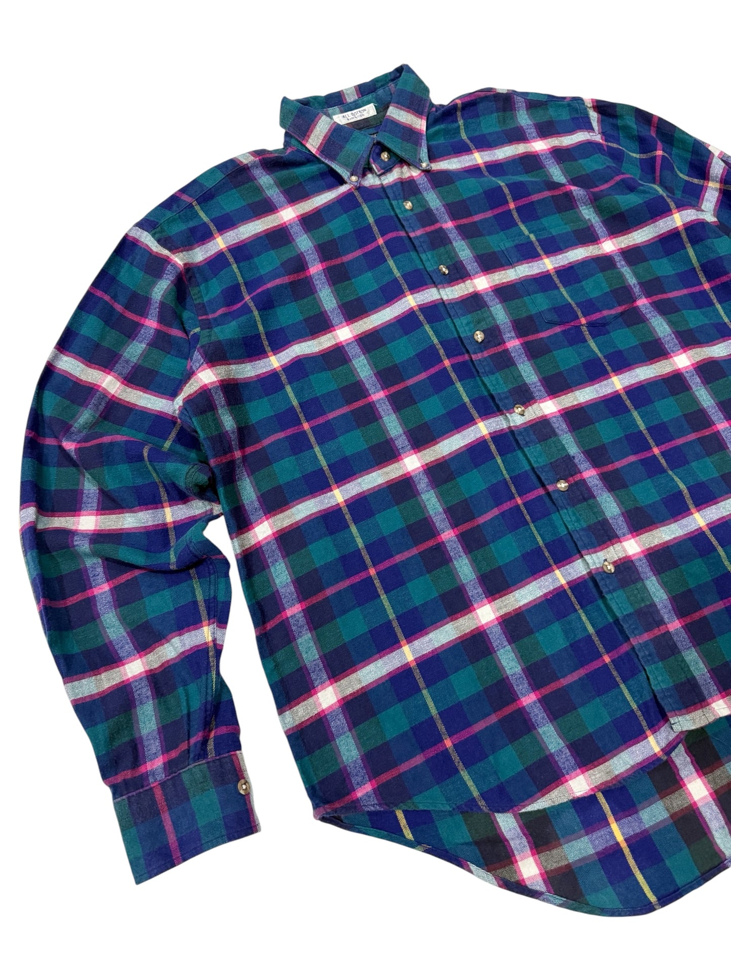 Vintage 1990s Kearney House Plaid Flannel Shirt Made in USA