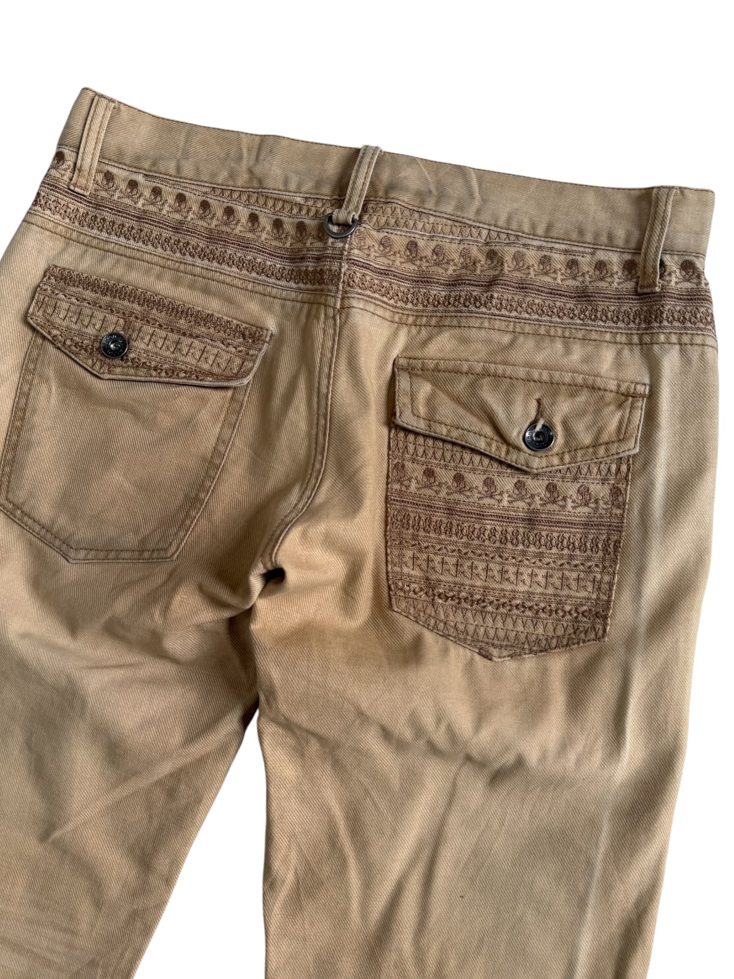 Semantic Design Embroidered Skull Denim Jeans Japanese Designer Pants