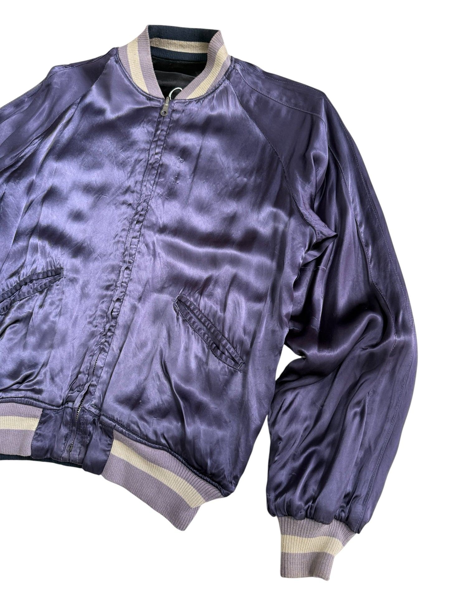 Vintage Seilin & Co Japan Reversible Rayon Sukajan Souvenir Jacket Embroidery
