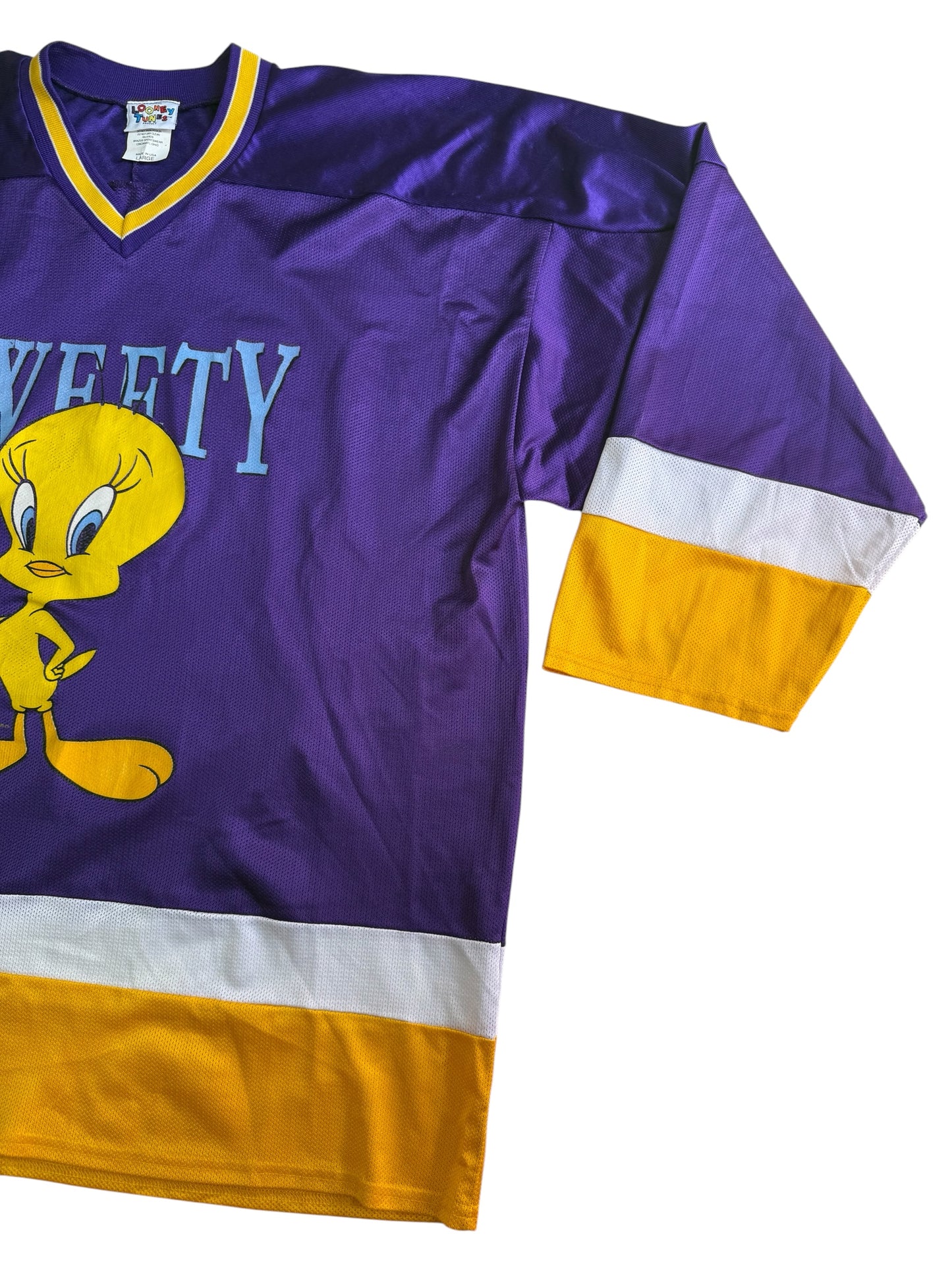 Vintage 90s Looney Tunes Tweety Bird Mesh Hockey Jersey