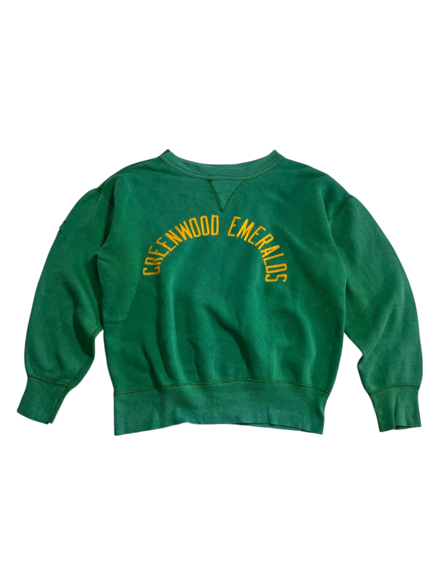 Vintage 1960s Greenwood Emeralds Single V Green Sweatshirt