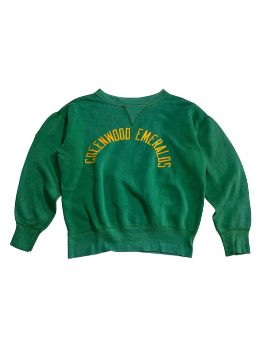 Vintage 1960s Greenwood Emeralds Single V Green Sweatshirt