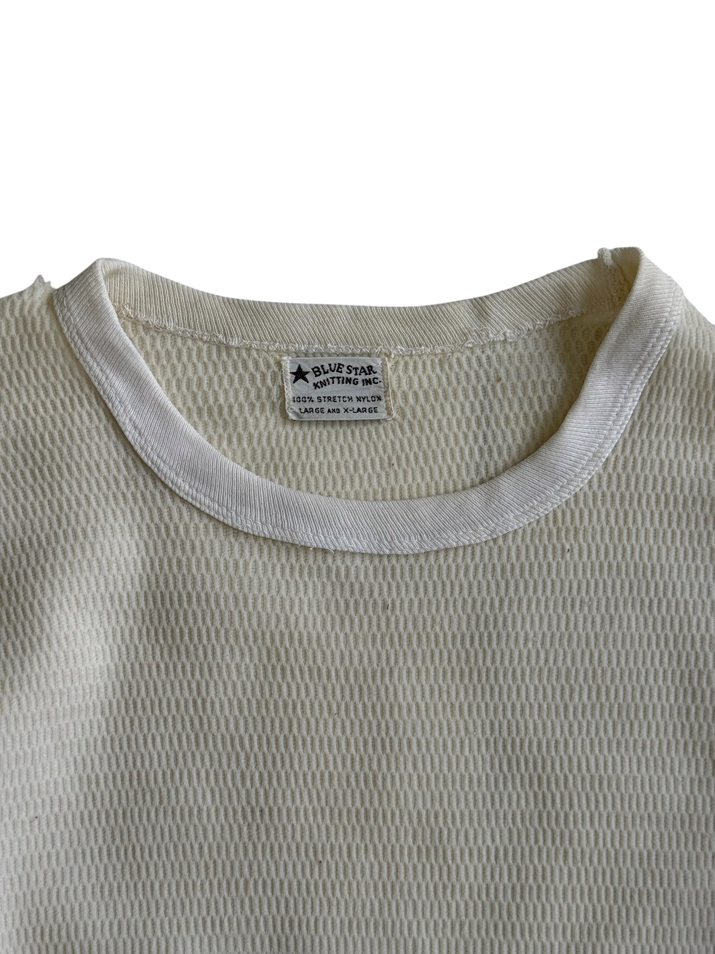 Vintage 60s-70s Blue Star Knitting Inc Longsleeve Thermal Top