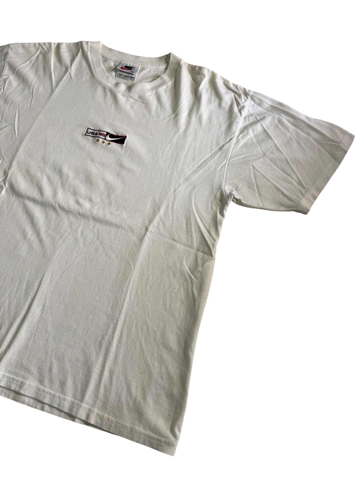 Vintage 1996 Nike Usa Embroidered Block Logo Tshirt