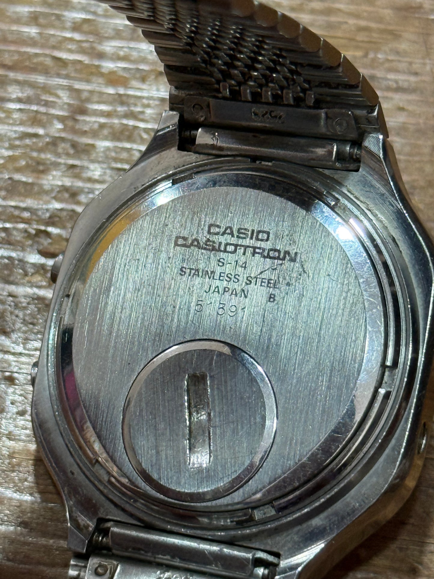 Vintage Casio Casiotron S-14 Japan Watch Junk Not Working For Parts