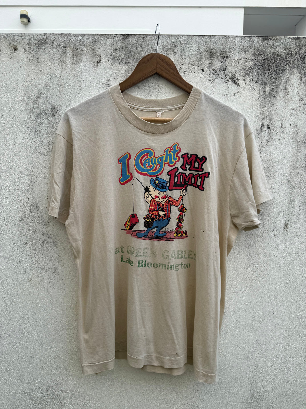 Vintage 80s I Caught My Limit Green Gables Lake Bloomington Fishing Tshirt