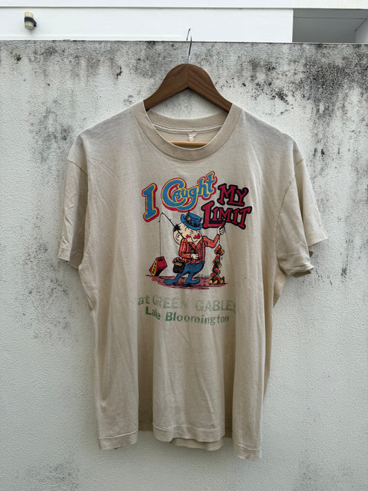 Vintage 80s I Caught My Limit Green Gables Lake Bloomington Fishing Tshirt