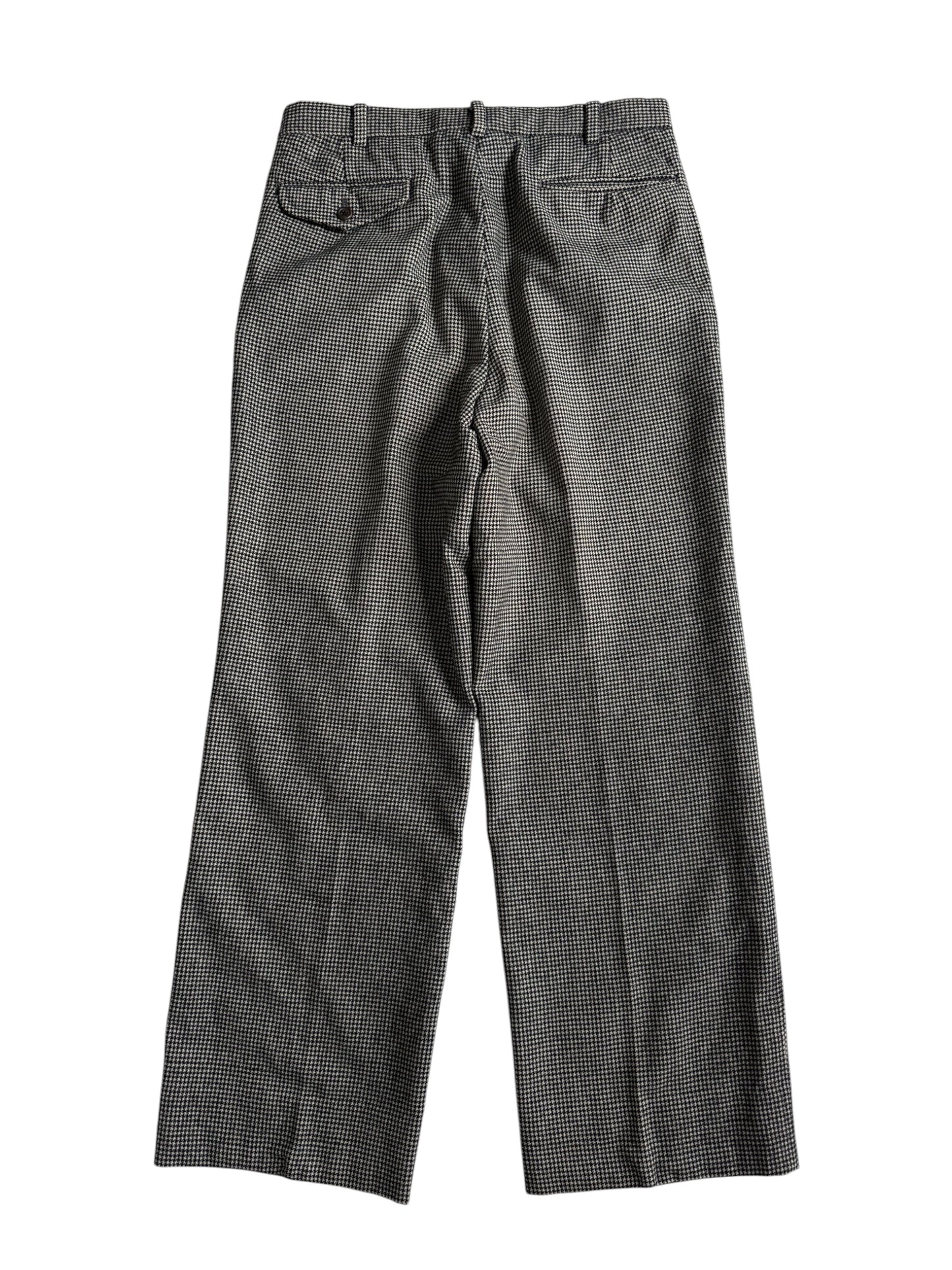 Vintage 1990s Polo Ralph Lauren Houndstooth Pleated Wool Trousers