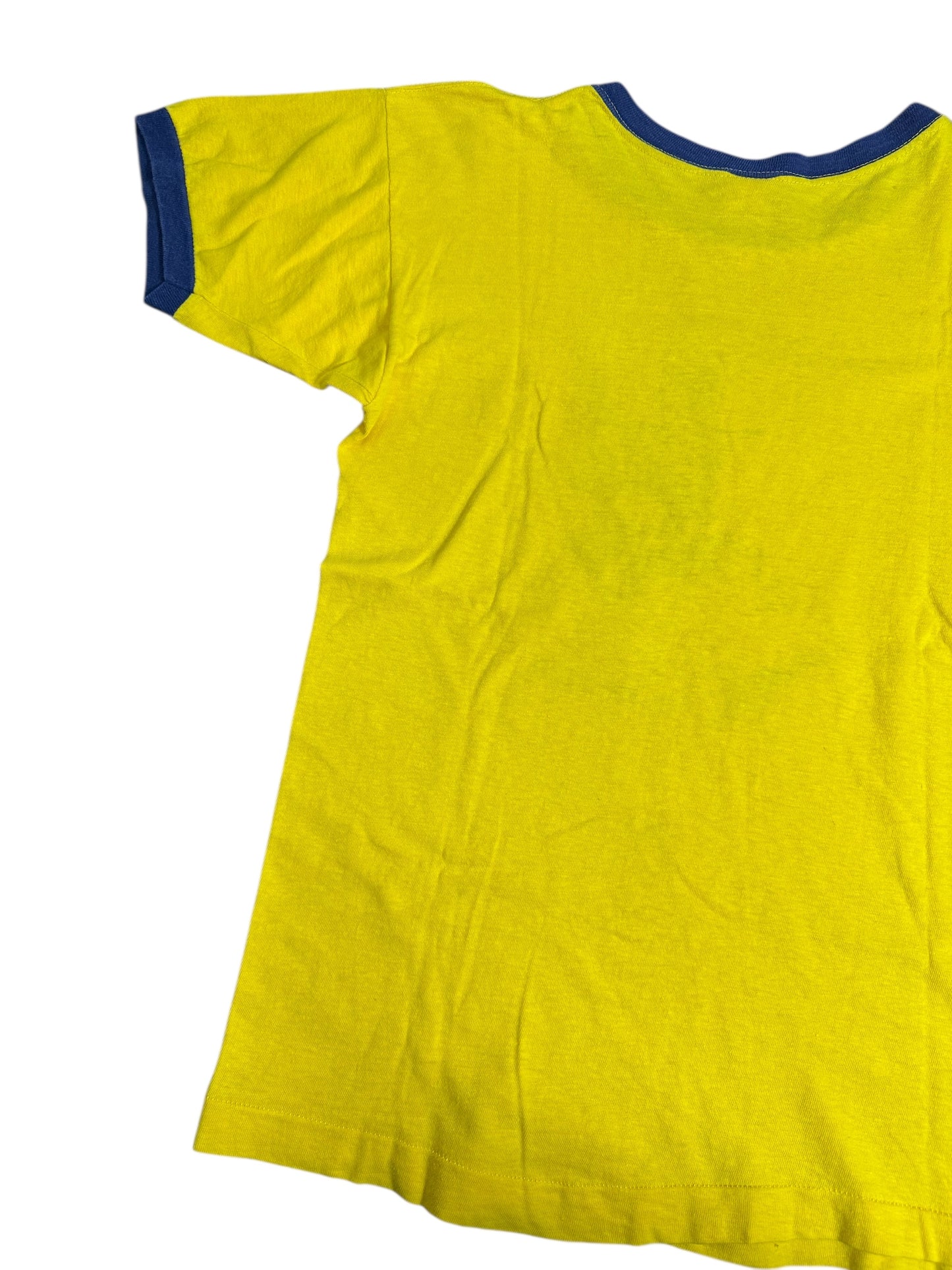 Vintage 1970s Champion Blue Bar Ringer Tshirt Trinity Volunteers Tradition
