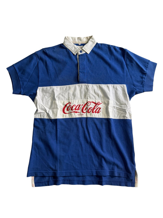 Vintage Coca-Cola Rugby Shirt Licensed Promo Coke Polo Shirt