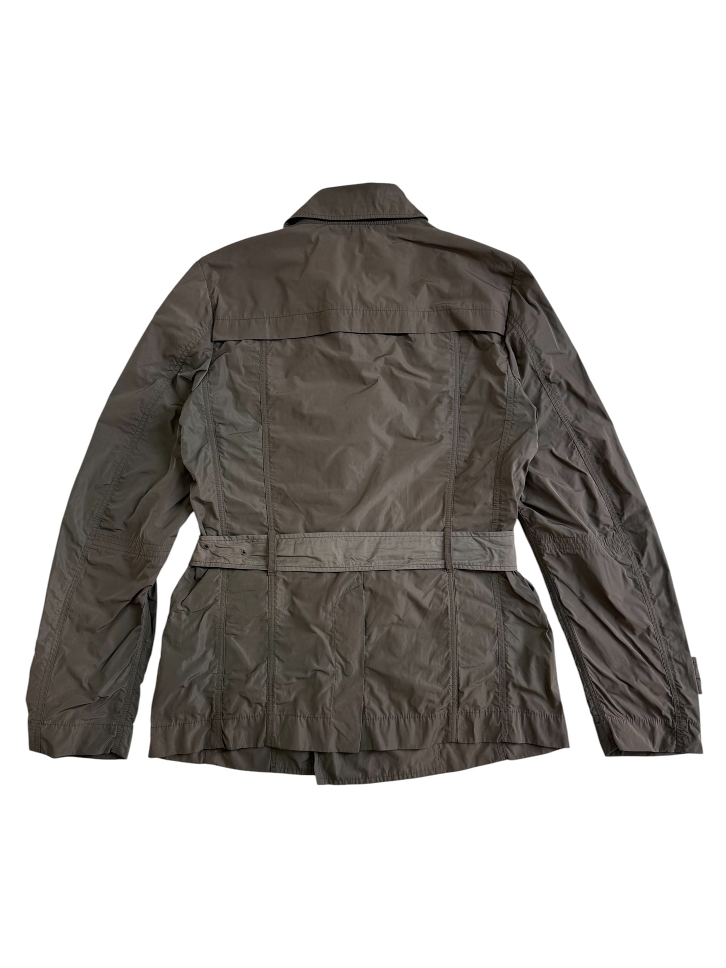 Diesel Lightweight Belted Trench Jacket Military Field Coat Olive Grey