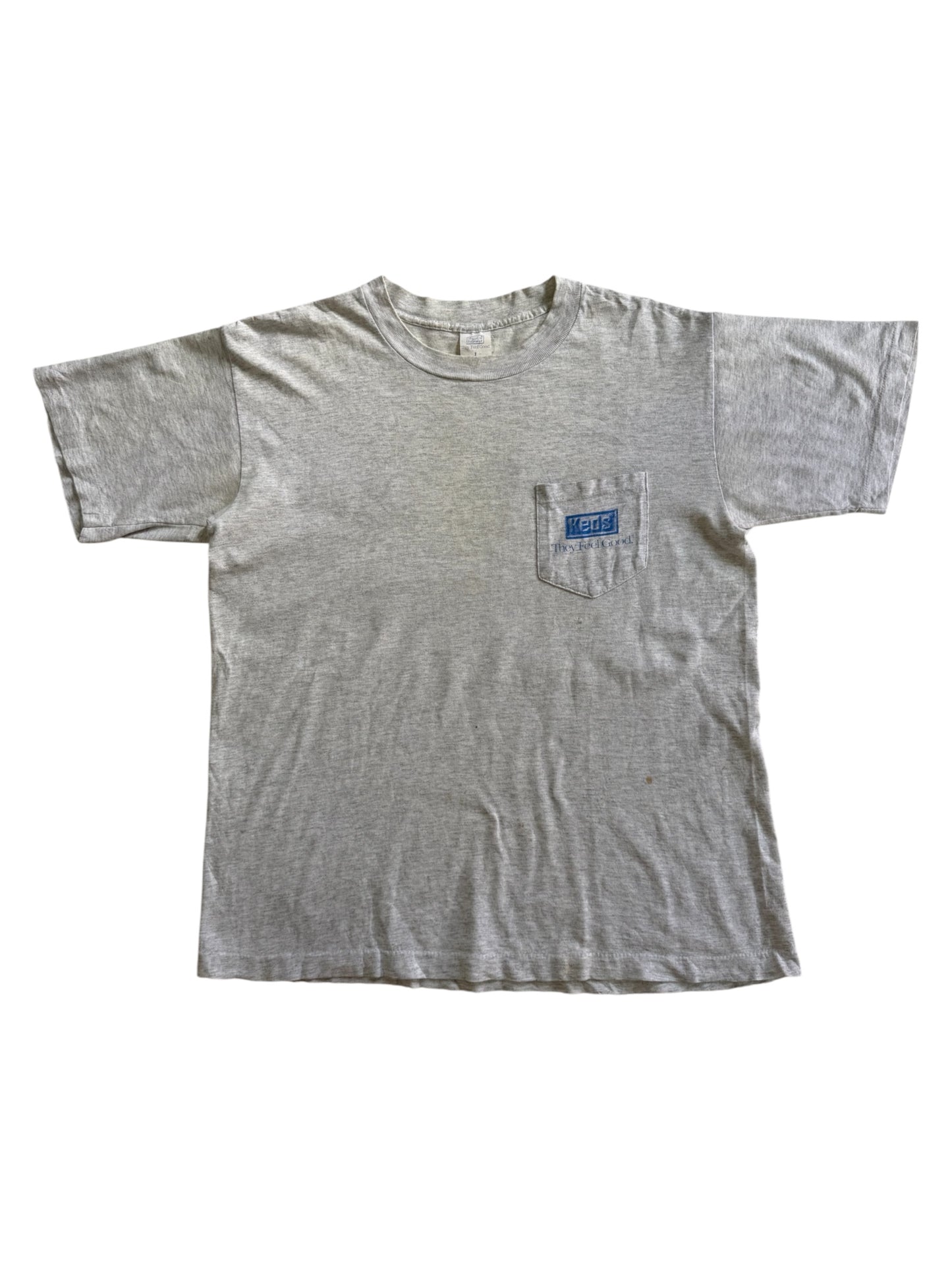 Vintage 1995 Keds They Feel Good Promo Pocket Tshirt Made in USA