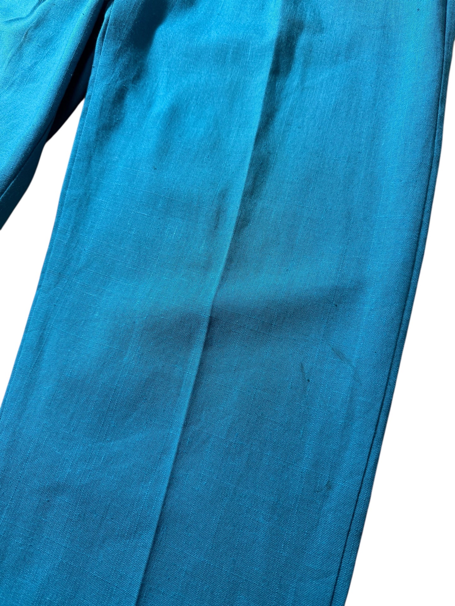 Vintage Cotler Pleated Trousers Teal Blue Classic American Slacks