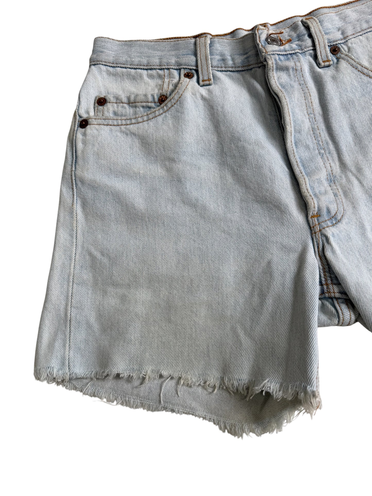 Vintage Levis 501 Cut Off Denim Jeans Made In Usa