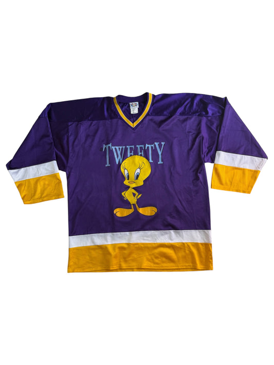Vintage 90s Looney Tunes Tweety Bird Mesh Hockey Jersey