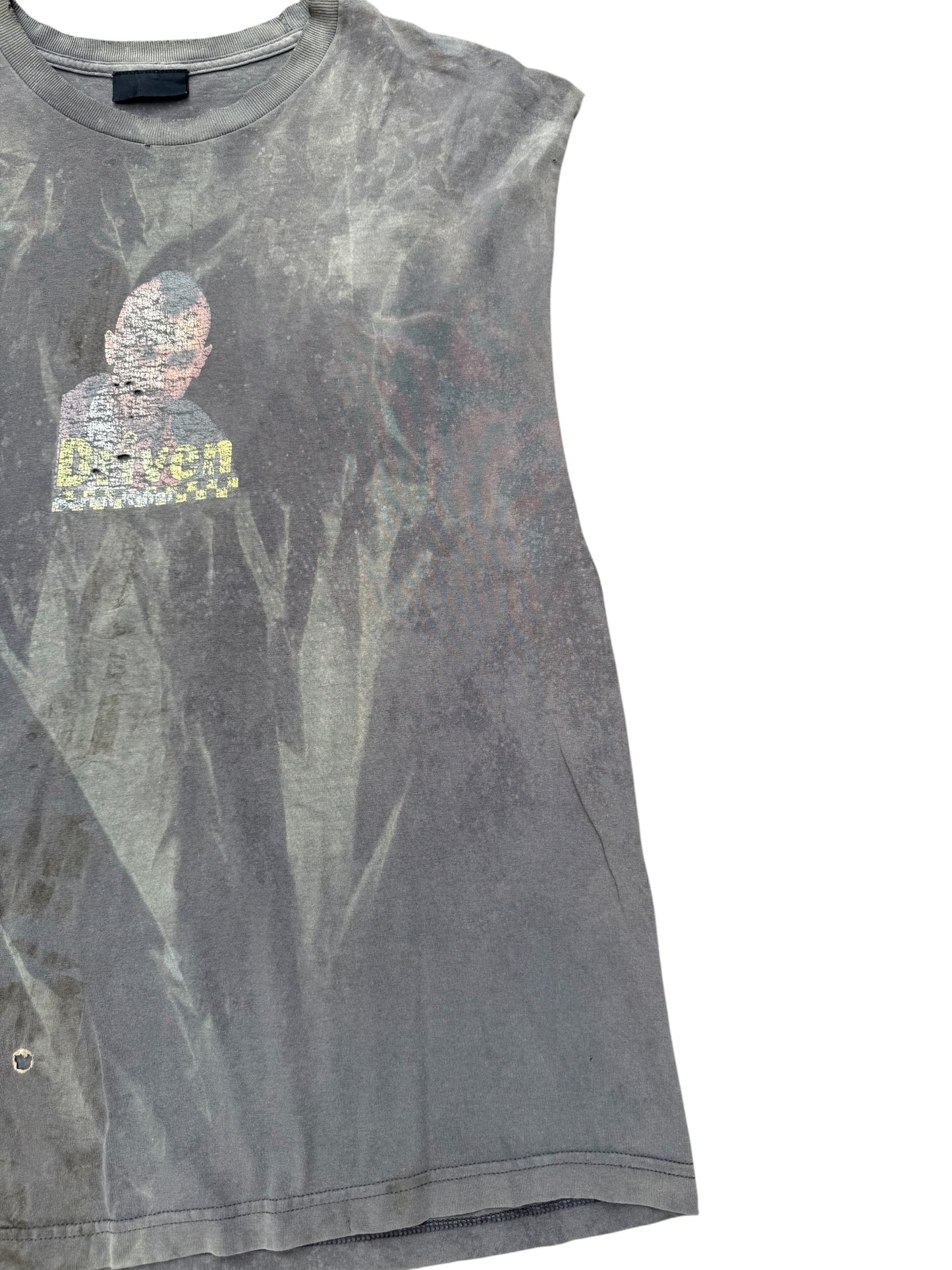 Vintage Serial Killer “Driven” Parody Taxi Driver Distressed Cut-Off Tee 90s Streetwear
