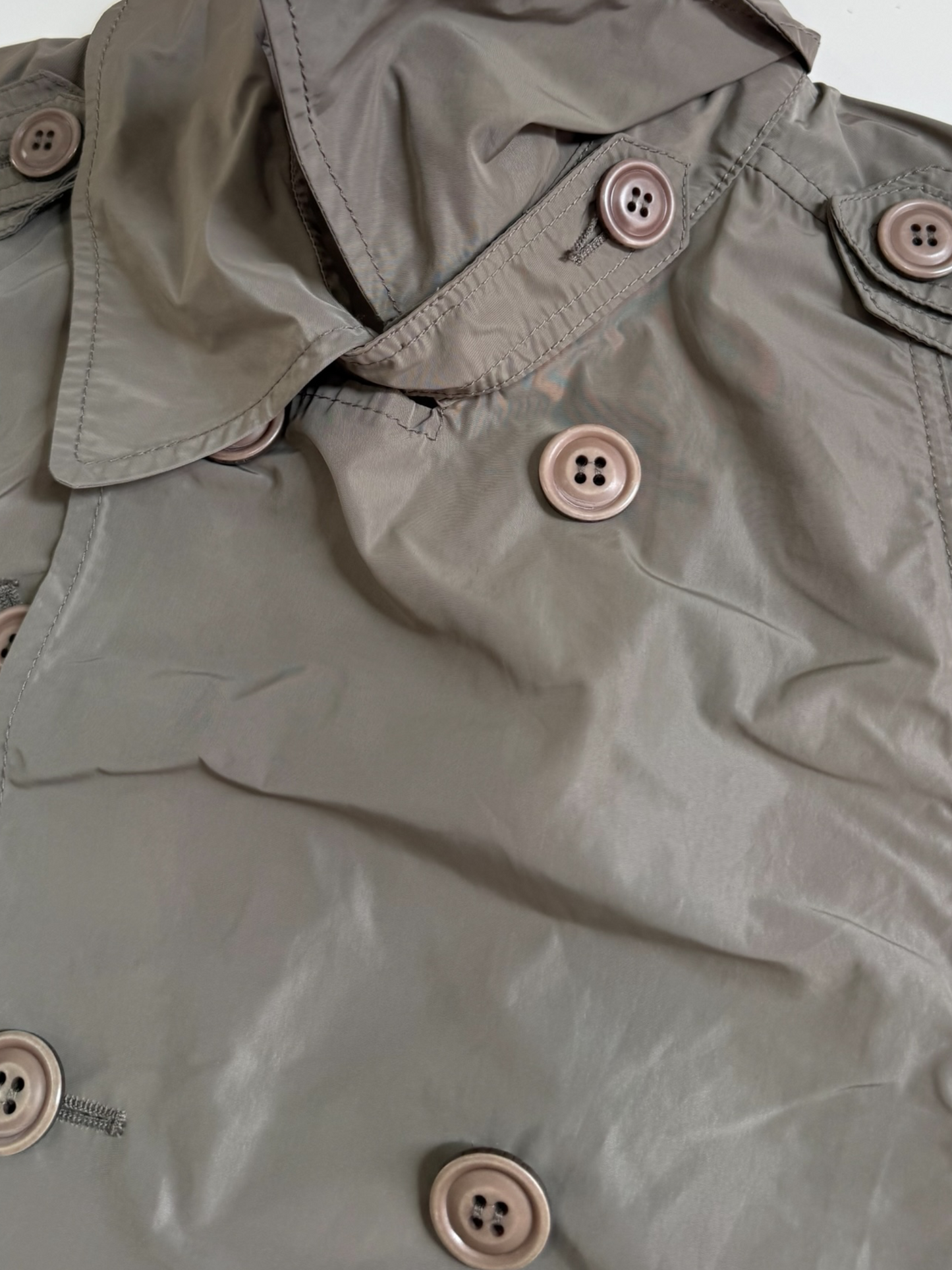 Diesel Lightweight Belted Trench Jacket Military Field Coat Olive Grey