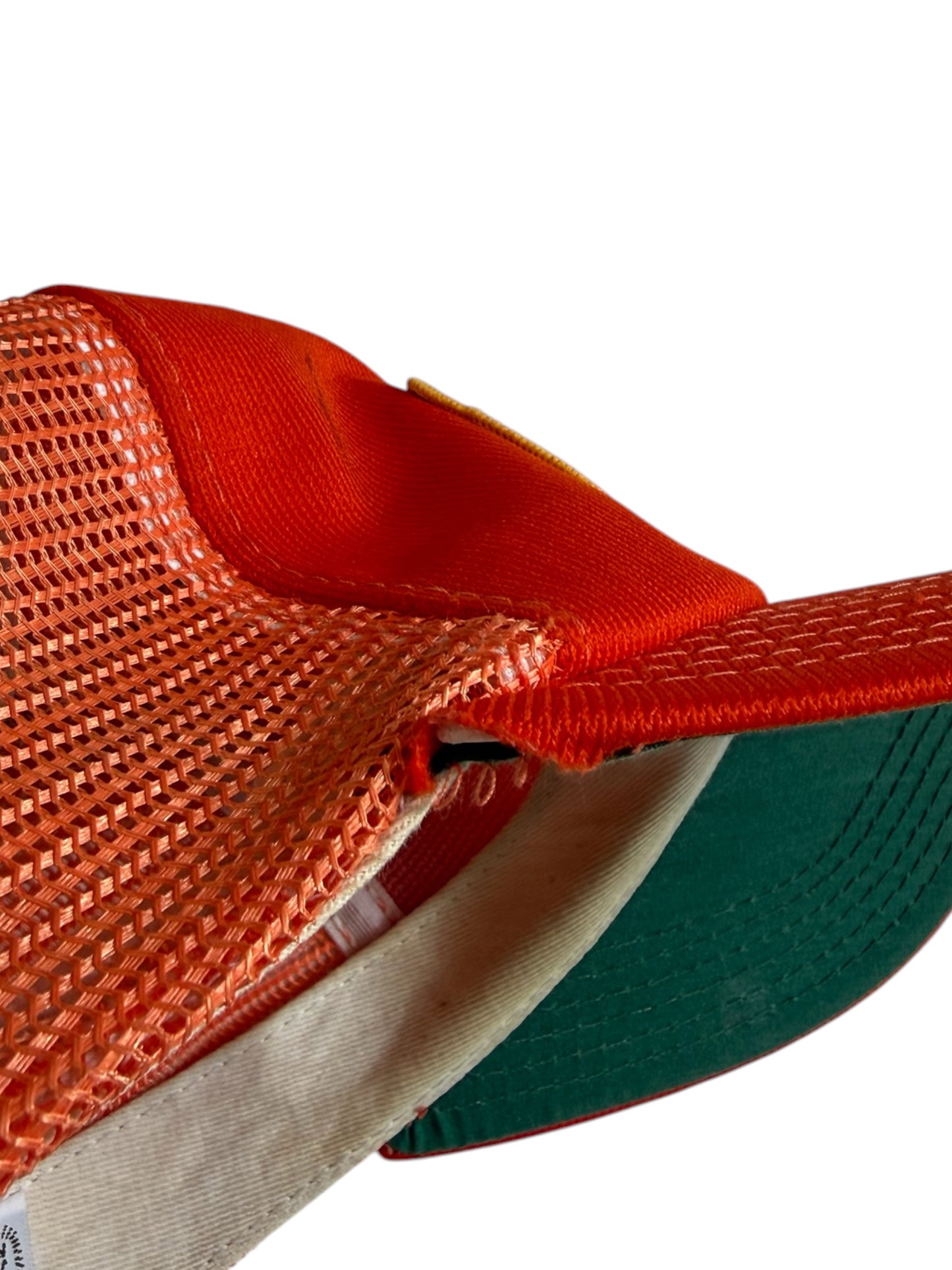 Vintage H Bar C California Ranchwear Orange Mesh Trucker Cap Made in USA