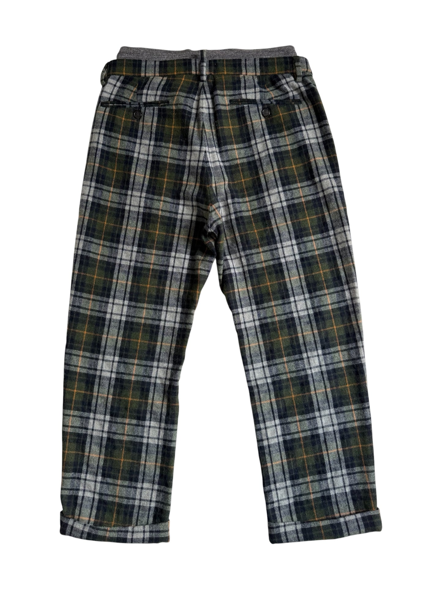 Dsquared2 Plaid Wool Blend Drawstring Trousers Made in Italy Designer Pants