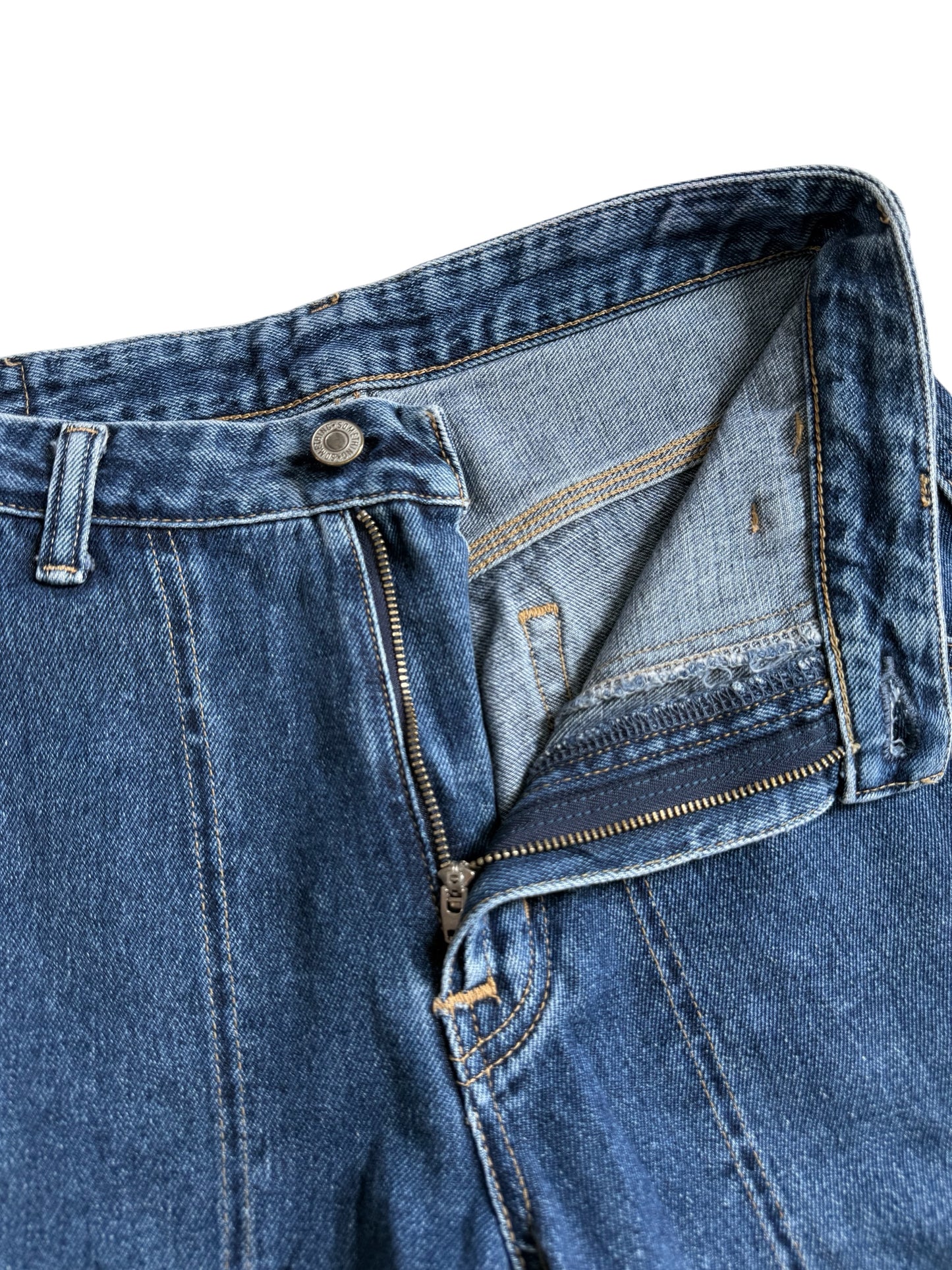 Vintage Something French Nouveaux Wide Leg Denim Jeans Made in Japan