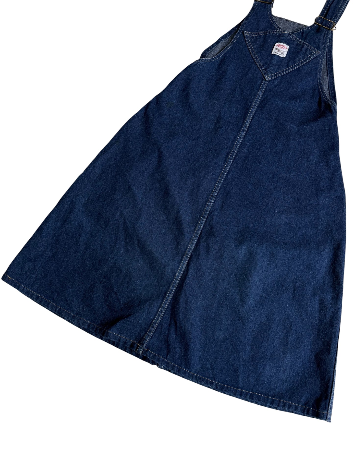 Vintage 80s 90s Pointer Brand Denim Overall Dress Made in USA