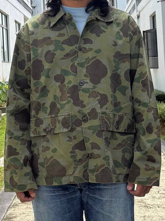 Vintage 1950s–60s Union Made ILGWU Frogskin Camo Hunting Jacket – USA Made