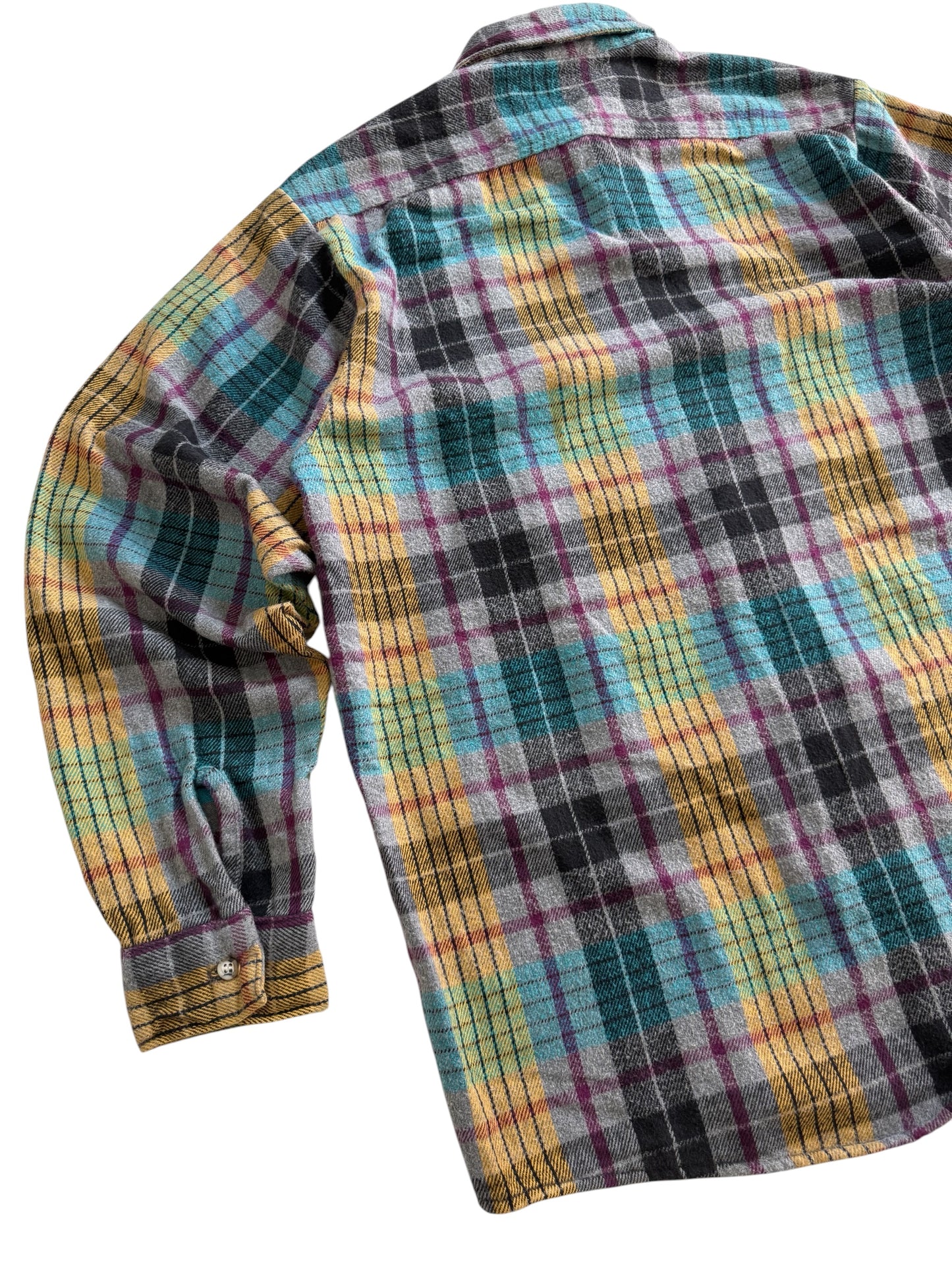 Vintage 1980s–90s Five Brother Plaid Flannel Shirt Made in USA