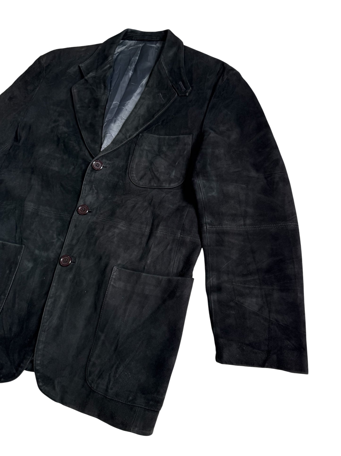 Vintage J. Morgan Black Suede Leather Blazer Jacket