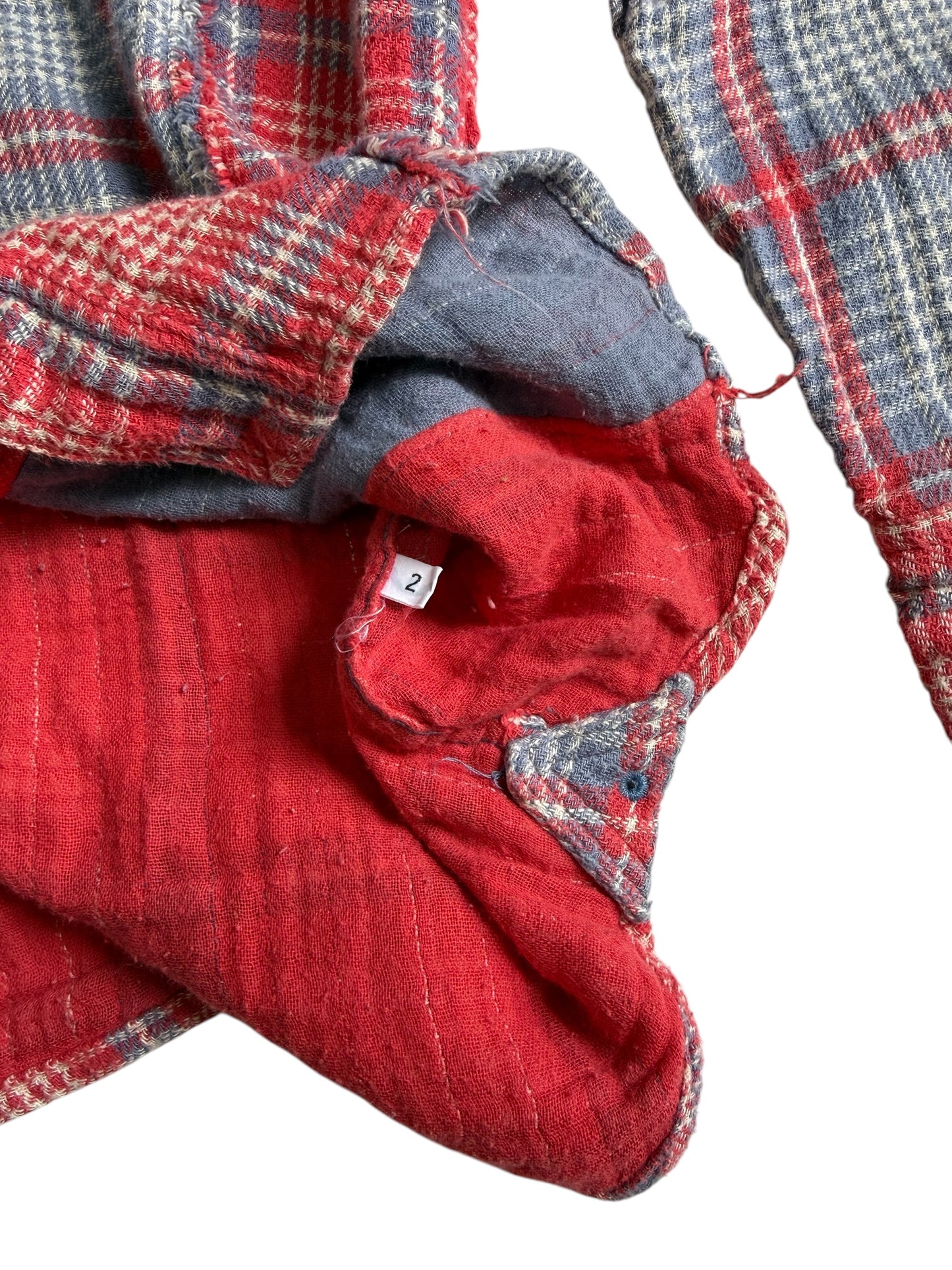 Hanalei Reversible Patchwork Flannel Shirt Japanese Brand Distressed Plaid