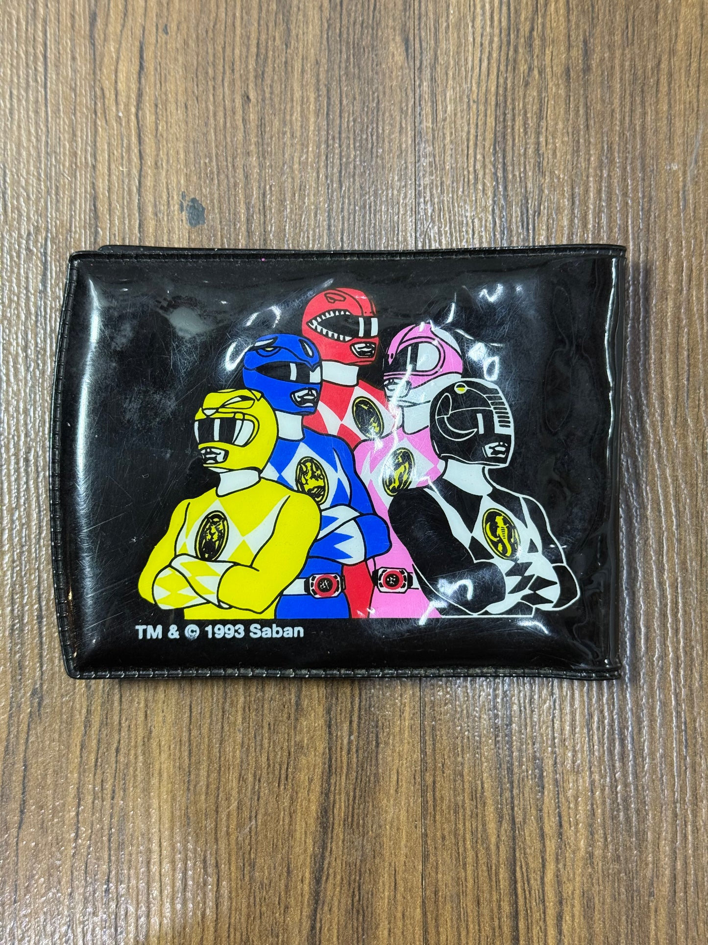 Vintage 1993 Mighty Morphin Power Rangers Wallet Saban Black PVC