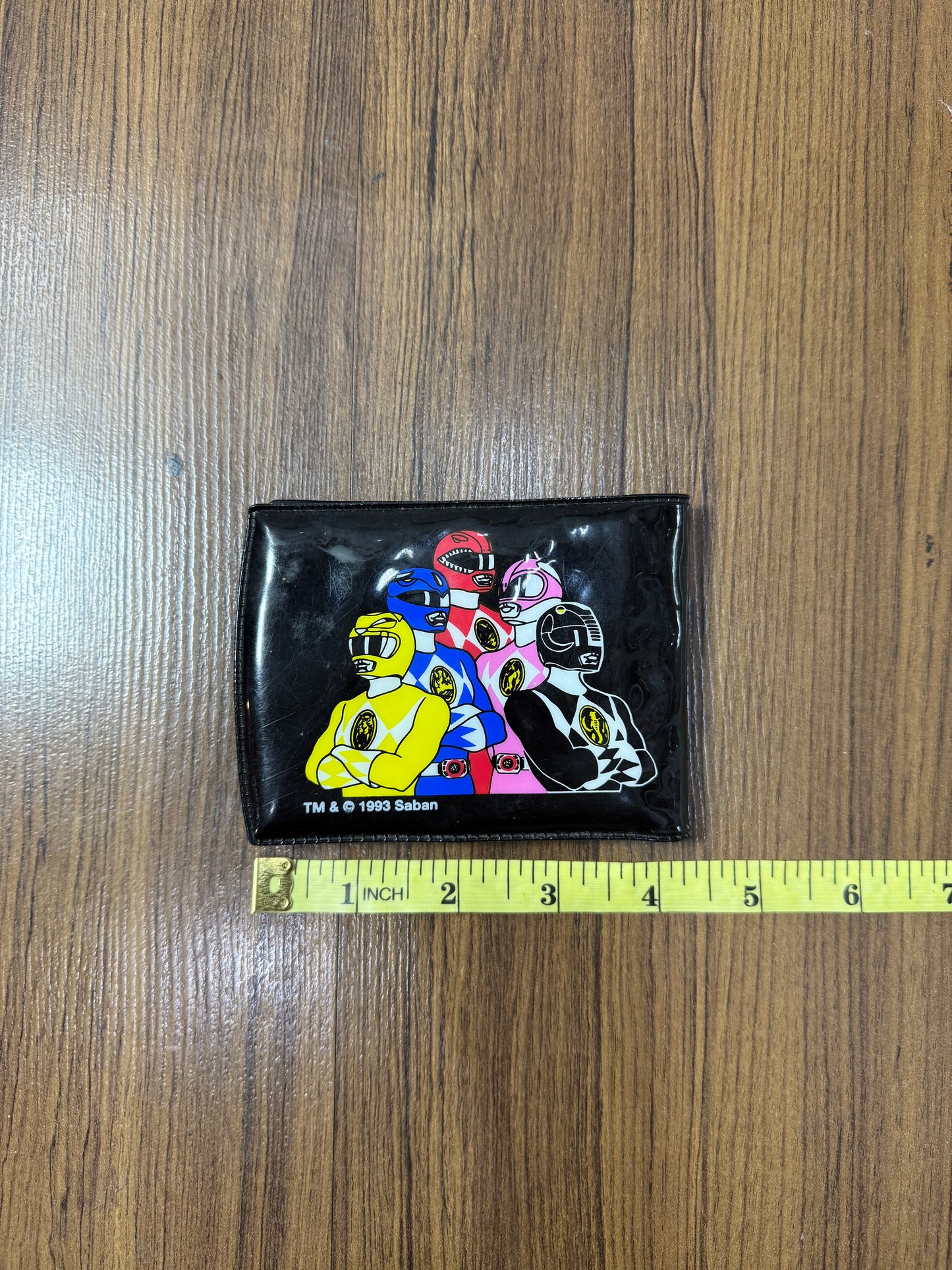 Vintage 1993 Mighty Morphin Power Rangers Wallet Saban Black PVC